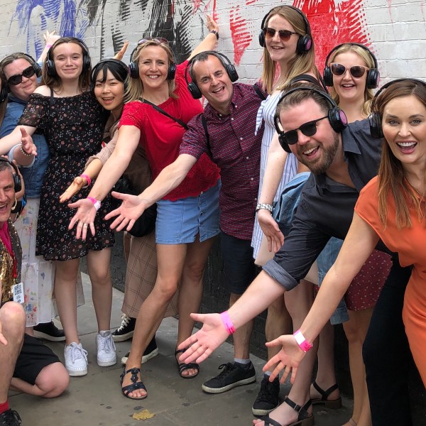 a group of people posing for a photo